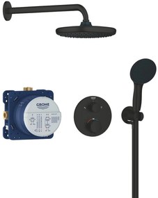 Grohe Precision inbouw regendoucheset Start 250 met 3 straalsoorten mat zwart rond