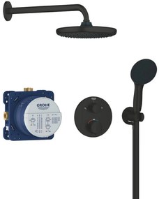 Grohe Precision inbouw regendoucheset Start 250 met 3 straalsoorten mat zwart rond