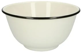 Schaal, emaille, zwart/wit,Ø 21,5 cm