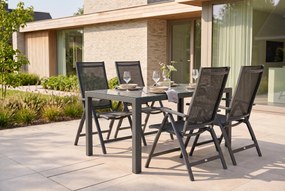 Tuinset 4 personen 150 cm Aluminium/textileen Grijs Presto Vasto/Venustas