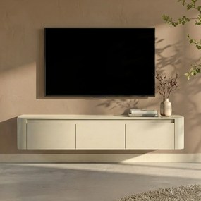 Zwevend Tv-meubel Beige Ronde Hoeken 160 Cm - 160x40x30cm.