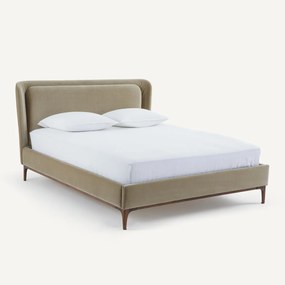 Tweepersoonsbed met hoofdbord en boxspring, fluweel, JABOTE