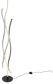 Design vloerlamp zwart met goud incl. LED dimbaar - Blaze Design Binnenverlichting Lamp