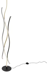 Design vloerlamp zwart met goud incl. LED dimbaar - Blaze Design Binnenverlichting Lamp