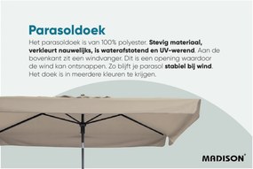 Madison stokparasol Delos luxe Taupe 200x300 cm.