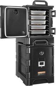 VEVOR Geïsoleerde voedselcontainerdrager, warmhoudbox voor catering, 75 L x 2, voedselcontainer met dubbele gespen en handgrepen, voedselcontainerdrager, voedseltransportbox voor restaurants