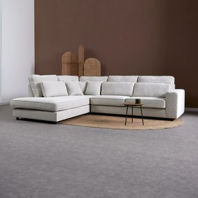 Hoekbank Met Dubbele Rugkussens Beige L