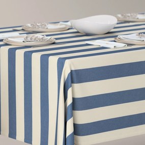 Dekoria Rechthoekig tafelkleed, blauw-wit, 100 x 100 cm