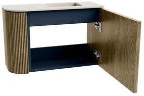 Mondiaz Joya DLux 60cm toiletmeubel ronding links dusk met wastafel faye rechts zonder kraangat meli