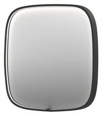 INK SP31 spiegel - 100x4x100cm contour in stalen kader incl dir LED - verwarming - color changing - dimbaar en schakelaar - mat zwart 8409830