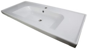By Goof Finn keramische wastafel 100cm met kraangat wit
