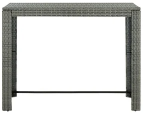 vidaXL Tuinbartafel 140,5x60,5x110,5 cm poly rattan grijs