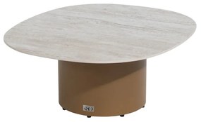 4 Seasons Outdoor Sofie loungetafel amber met zandkleurig keramisch blad 70 x 80 cm Bijzettafel beige weerbestendig