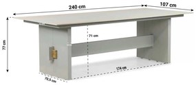 Dining Tuintafel rechthoekig 240 x 107 cm Aluminium Taupe Casbranka