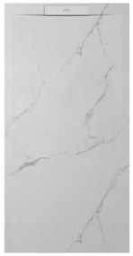 Zenon Essenza West Douchebak - 100x90cm - antislip - antibacterieel - mineraalmarmer - rechthoek - Calacatta marmer (wit) SW1182650 / SW1212353