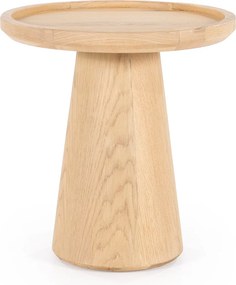 Eiken Bijzettafel Rond - 46 X 46cm.