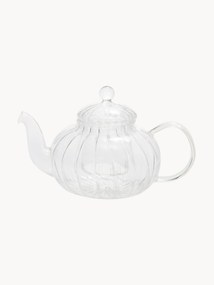 Vintage glazen theepot met theezeefje, 1 Liter