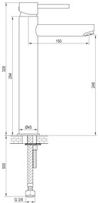 Brauer Gunmetal Edition ColdStart verhoogde wastafelkraan energy-saving model D gunmetal geborsteld PVD