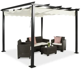 Vrijstaande terraspergola Tenerife 3 x 4 m crème