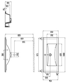 Sanicare Q6 badkamermeubel met 3 laden 100 cm schots-eiken