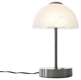 Design tafellamp staal met opaal glas incl. LED dimbaar - Joya