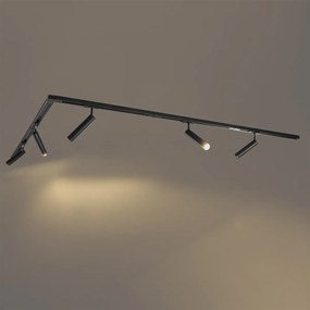 Modern railsysteem met 5 spots zwart 1-fase - Iconic Ivy