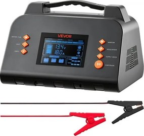 VEVOR Smart Acculader 20 A 6/12/24 V voor LiFePO4 loodzuuraccu's, lader voor auto's, campers, vrachtwagens en boten, met 7-traps laadproces, pulsontzwaveling, LCD-display en overspannings- en omgekeerde polariteitsbeveiliging.