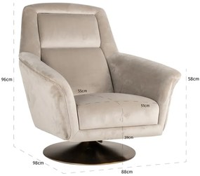 Richmond Interiors Nora Khaki Velvet Draaibare Fauteuil