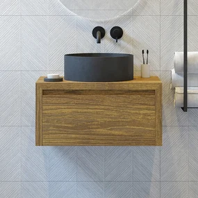 SaniGoods Alvares badmeubel 70cm zonder waskom eiken castle brown