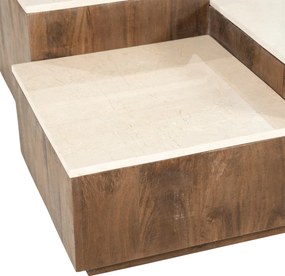 Eleonora Quido 3-delige Salontafelset Hout - 105 X 89cm.