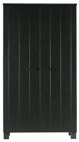 Woood Dennis Stoere Landelijke Kledingkast Zwart - 111x55x202cm.