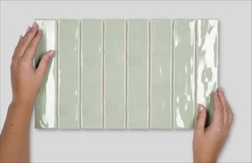 Wandtegel groen visgraat Sartoria Vernici 25x5cm summer vibes glans gerectificeerd