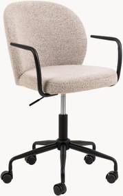 Bouclé draaibare bureaustoel Patricia, in hoogte verstelbaar