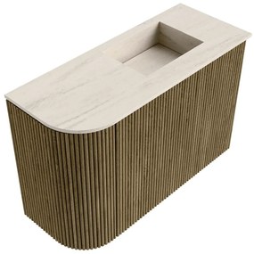 Mondiaz Joya DLux 60cm toiletmeubel ronding links dusk met wastafel faye rechts zonder kraangat meli