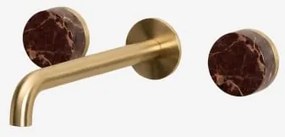 Inbouw Wastafelkraan Van Messing En Natuursteen Gilstoin Geborsteld Goud & Rood Marmer Cherry Gold - Sklum