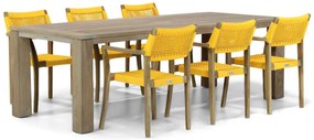 Tuinset 6 personen 240 cm Rope Geel Lifestyle Garden Furniture Dallas/Brighton