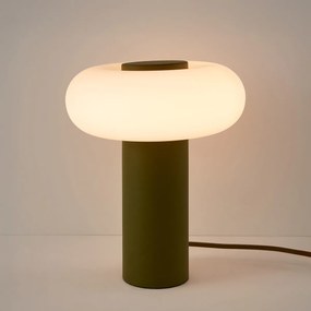 Tafellamp, in ijzer en opaline, H25,6 cm, OMER