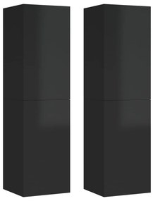 vidaXL Tv-meubelen 2 st 30,5x30x110 cm spaanplaat hoogglans zwart
