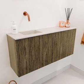 Mondiaz Joya DLux 90cm toiletmeubel dusk met wastafel faye links zonder kraangat meli