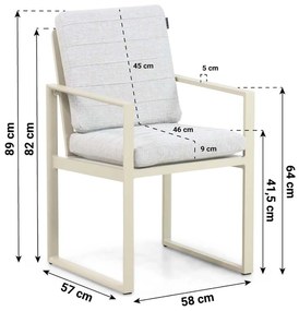 Tuinstoel Aluminium Taupe-naturel-bruin Lifestyle Garden Furniture Nuno