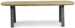 Dining Tuintafel rechthoekig 240 x 100 cm Aluminium/Teak Grijs Falcon/Glasgow