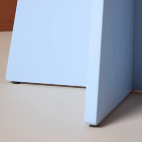 Ronde Eettafel Met Kruisvoet Blauw - 110 X 110cm.