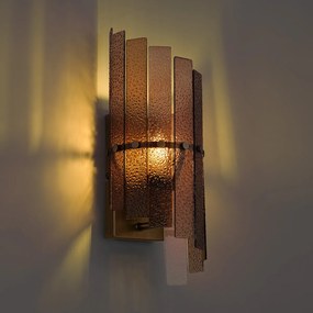 Design wandlamp donker brons met amber glas - Versailles