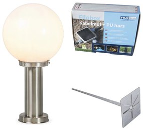 Buitenlamp staal RVS 50 cm - Sfera met grondpin en kabelmof