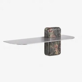 Set Van 2 Wandplanken Van Roestvrij Staal Serbian ↔︎ 45 Cm & Groen Marmer Forest - Sklum