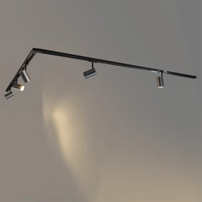 Modern railsysteem met 5 spots gunmetal 1-fase - Iconic Jeana