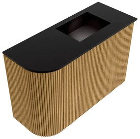 Mondiaz Joya 60cm toiletmeubel ronding links oak met wastafel faye rechts zonder kraangat urban