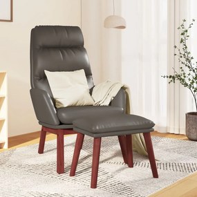 vidaXL Relaxstoel met voetenbank echt leer en kunstleer zwart