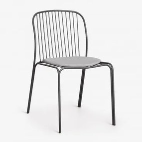 Anerina Tuinstoel Van Staal Grijs – Grafiet & Zand Grijs - Sklum