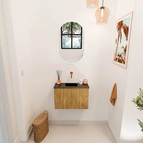 Mondiaz Joya DLux 60cm toiletmeubel oak met wastafel faye midden zonder kraangat lava